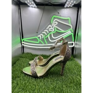 Dune London Women's Patent Gold Heeled Sandals Heels Shoes‎ Size 37